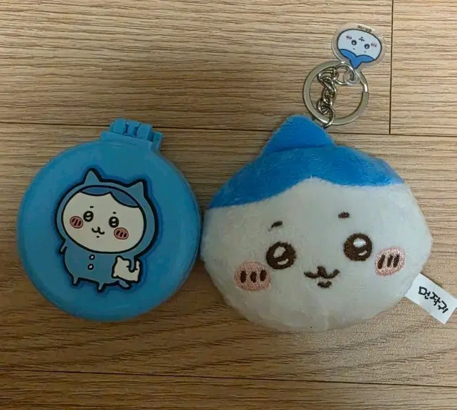 먼작귀 하치와레 거울 인형 키링 & 접이식 휴대용 빗