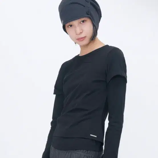 미세키서울 Contrast layered long sleeve SET BLACK