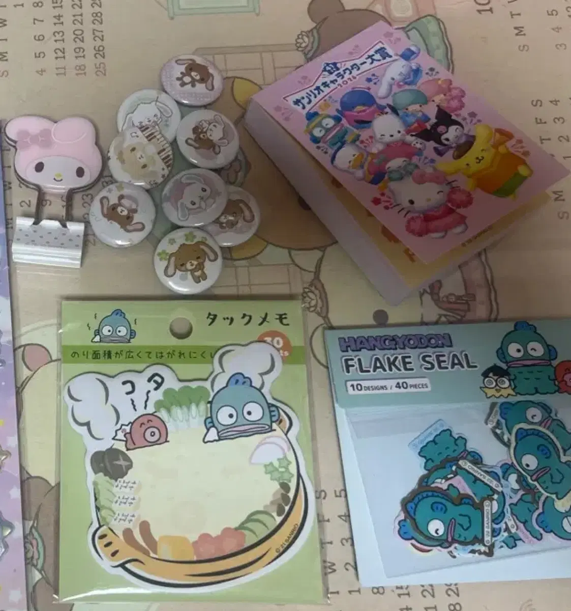 처분) 산리오 스티커 메모지 + 마멜 바인더 클립+한교동 메모지,스티커 일괄