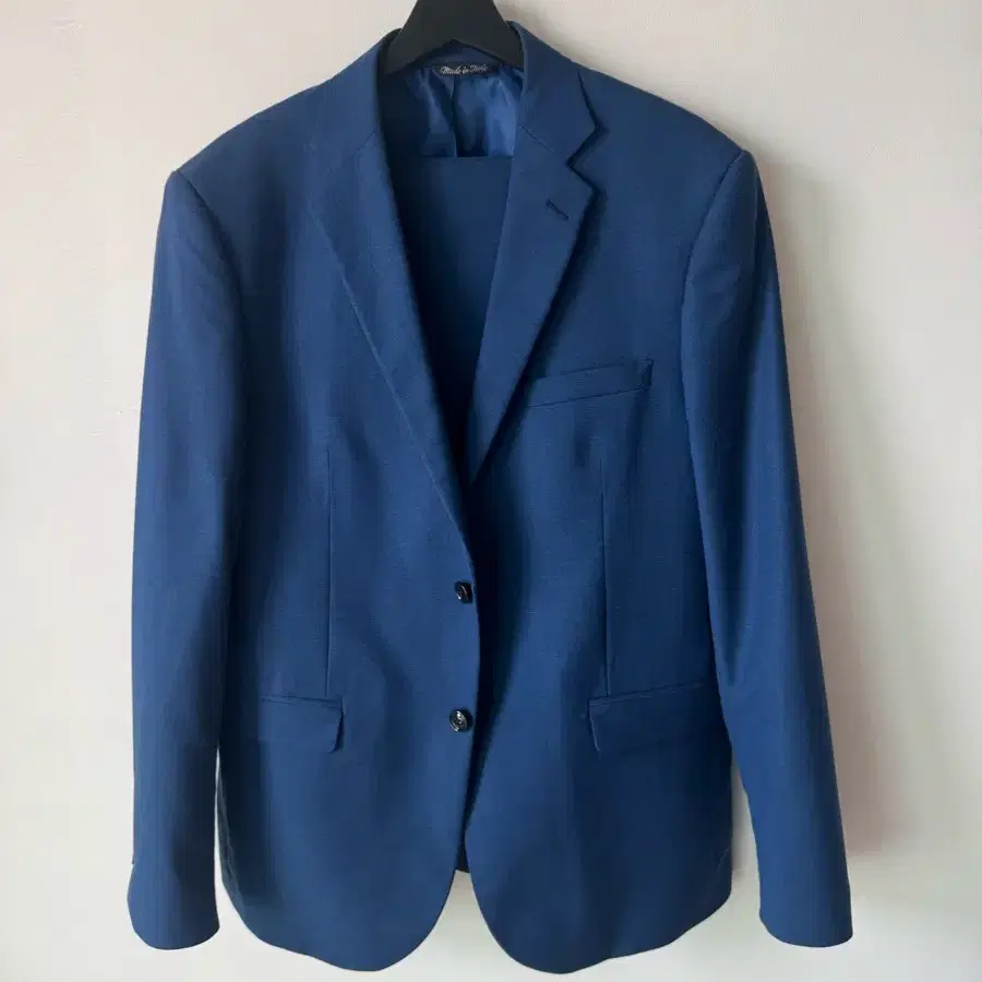 (IT52)ALESSANDRO UOMO 울 비스코스 혼방 수트 블루(Made in Italy)