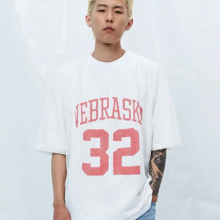 감마갤러리 빅 메쉬 져지 [WHITE] 반팔 티셔츠 L