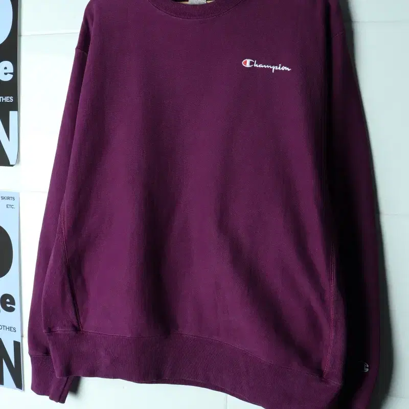(L-2XL) 챔피온 맨투맨 티셔츠 USA 빅사이즈 퍼플-H40407