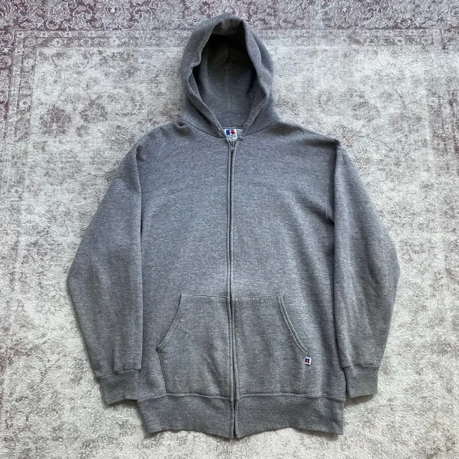 (XL) 90s 빈티지 러셀 후드집업 그레이 USA