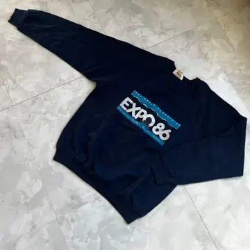 구제 의류 EXPO86 트레이닝복 맨투맨 네이비 로고 M 80s USA