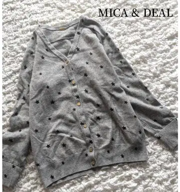 새상품급 [ MICA & DEAL ] 마이카앤딜 별 패턴 가디건 골드 버튼
