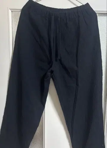 새상품 MUJI Labo 블랙 와이드 팬츠 이지 팬츠