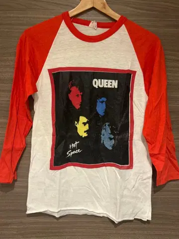 레어 빈티지 QUEEN 래글런 T셔츠 락 밴드 퀸