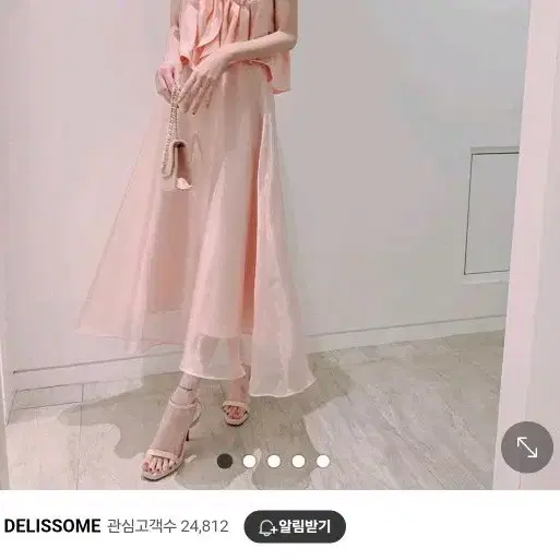 교신 델리썸 뉴인 오간자 시스루 실크 플레어 생활한복 롱 스커트