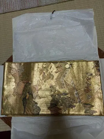 세일 새상품급 기모노 오비 순수 실크 겐지 이야기 그림 두루마리 기온 마츠리 후쿠로 오비 선착순