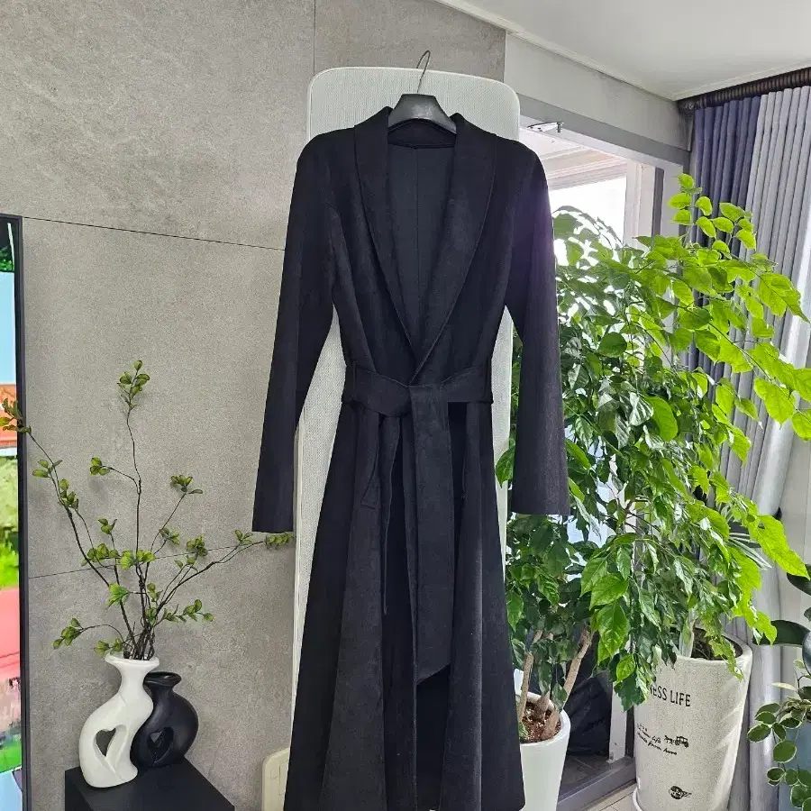 (새상품급)스웨이드 롱코트