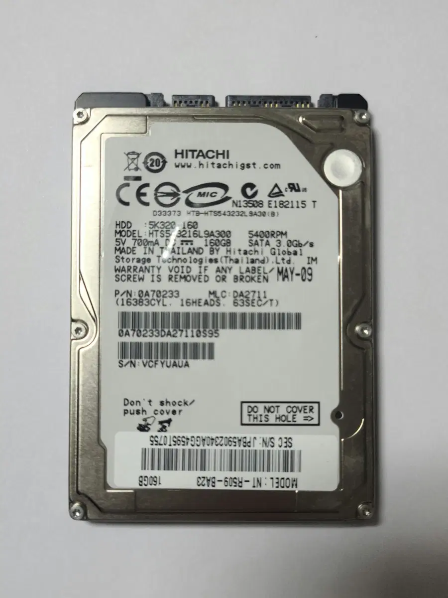 HITACHI 히타치 160GB 2.5인치 하드