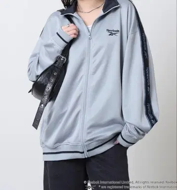 Reebok 트랙 자켓 / 저지 소매 라인 로고 자수 블루