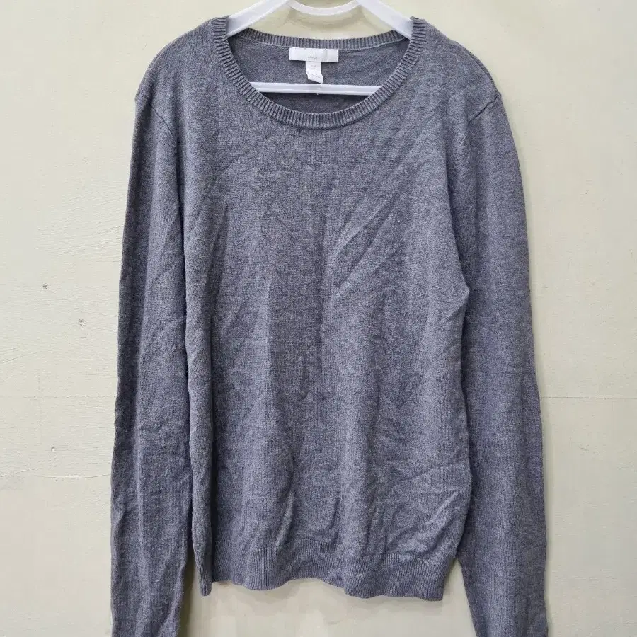 H&M 라운드넥 니트 그레이55-66