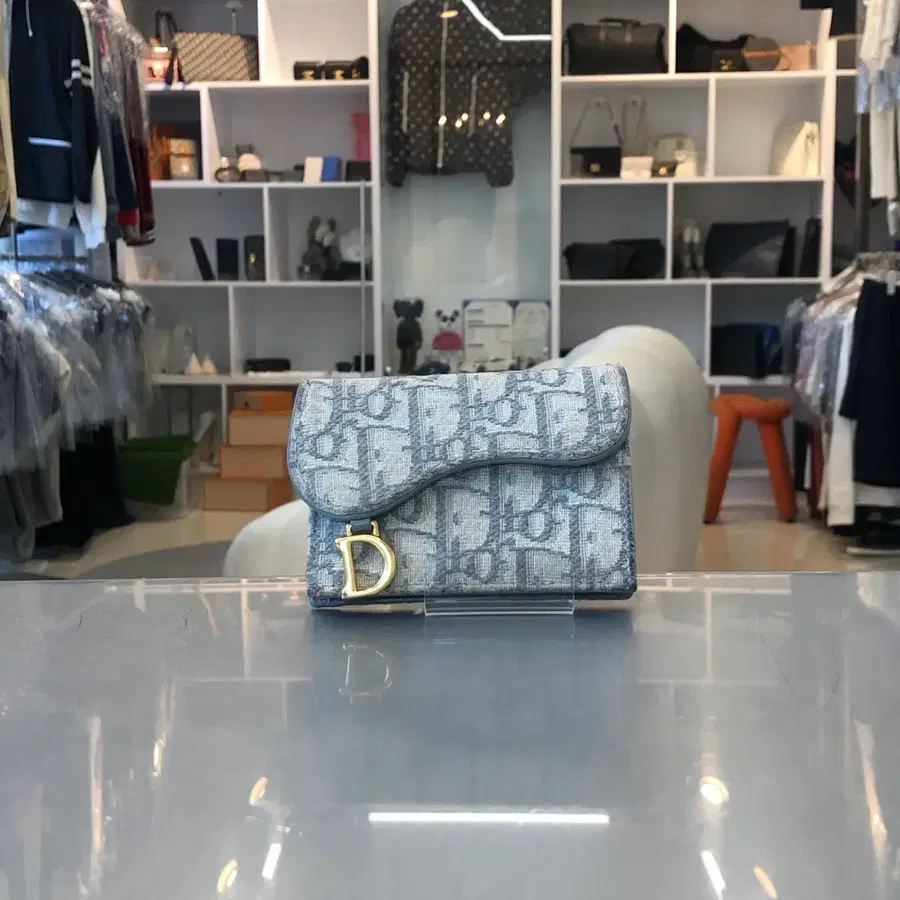 디올 오블리크 새들 그레이 카드지갑