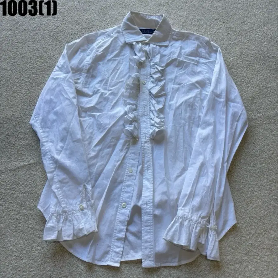 폴로 랄프로렌 프릴 셔츠 화이트