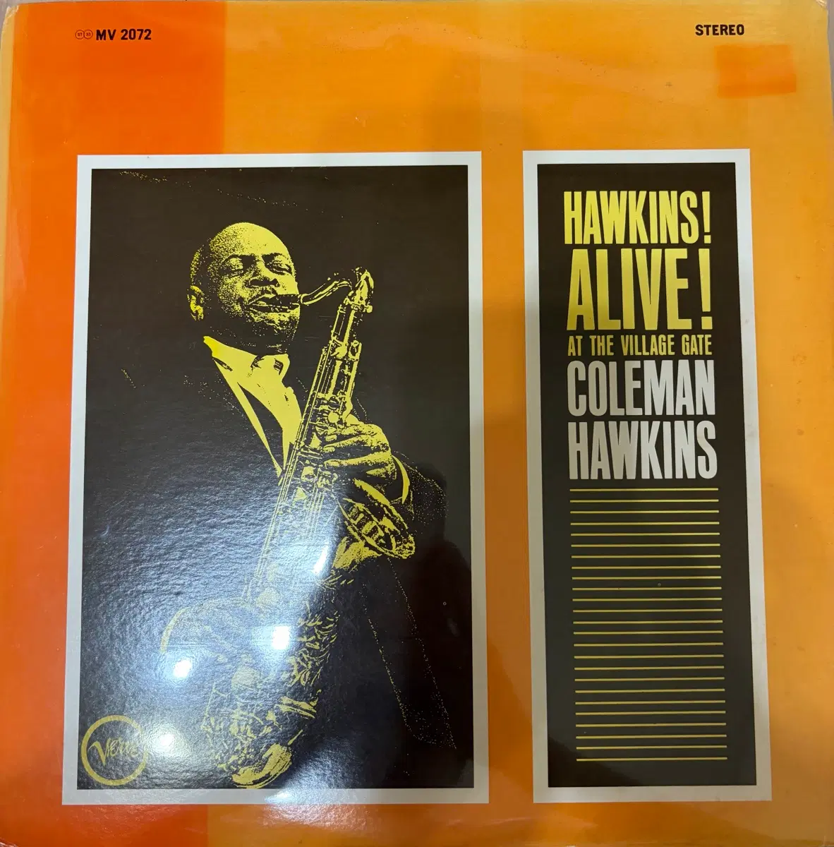 [재즈 LP / 일본반] 콜먼 호킨스 - Hawkins! Alive! At The Village Gate (Coleman Hawkins / Verve / Ex+ / Ex++)