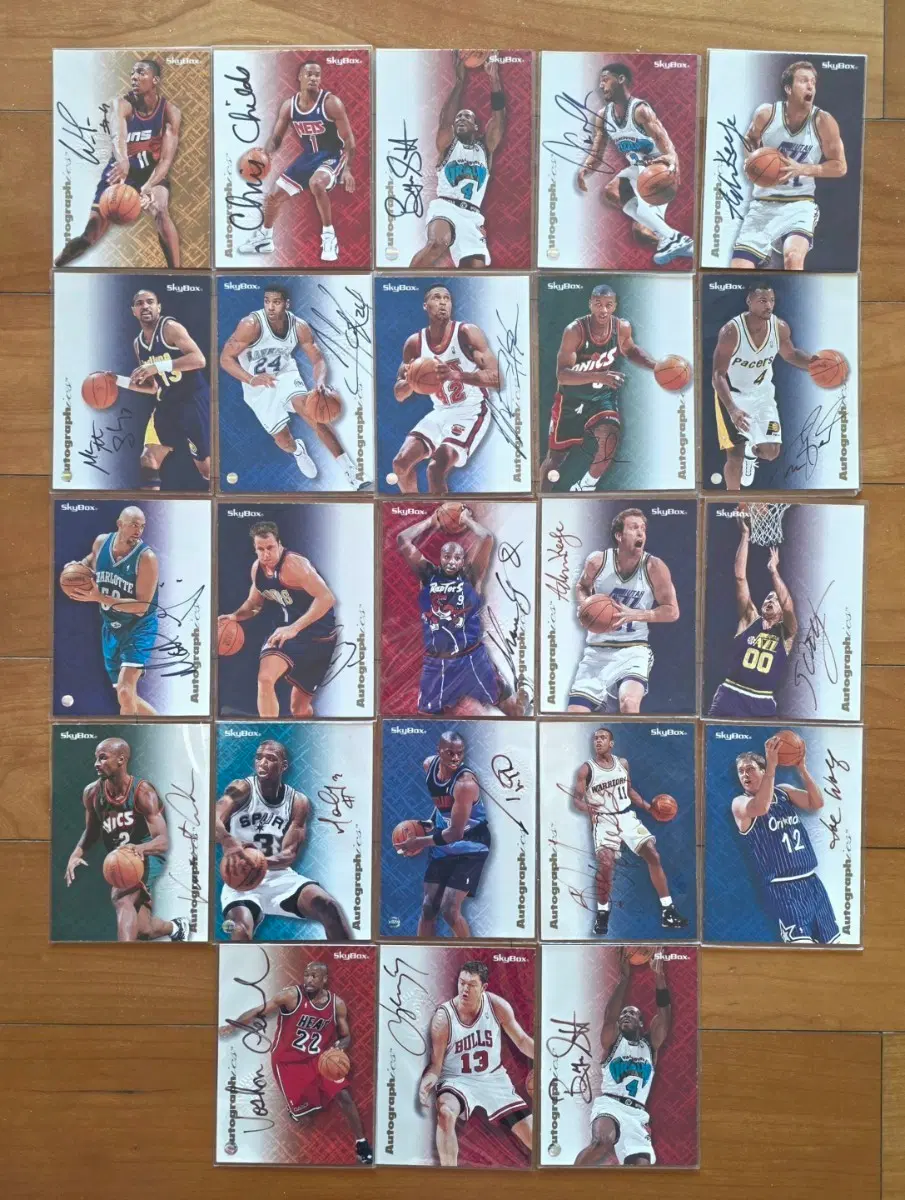 1996-97 SkyBox Premium Autographics 농구 사인카드 23장 일괄 / 온카드 오토