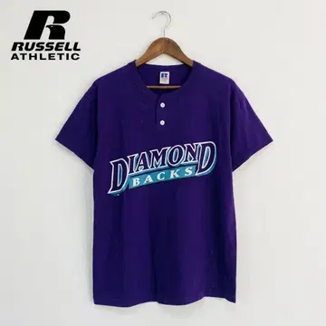 US 구제 의류 러셀 MLB 다이아몬드백스 헨리넥 티셔츠 M