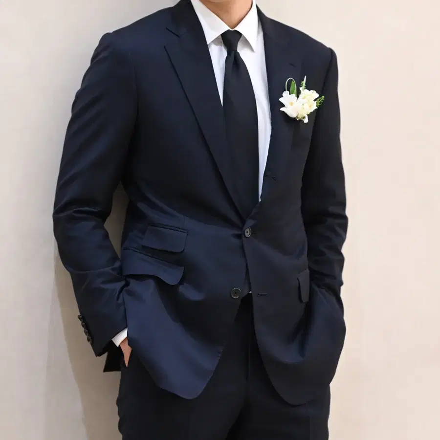 일본제 검정 직조 실크 넥타이