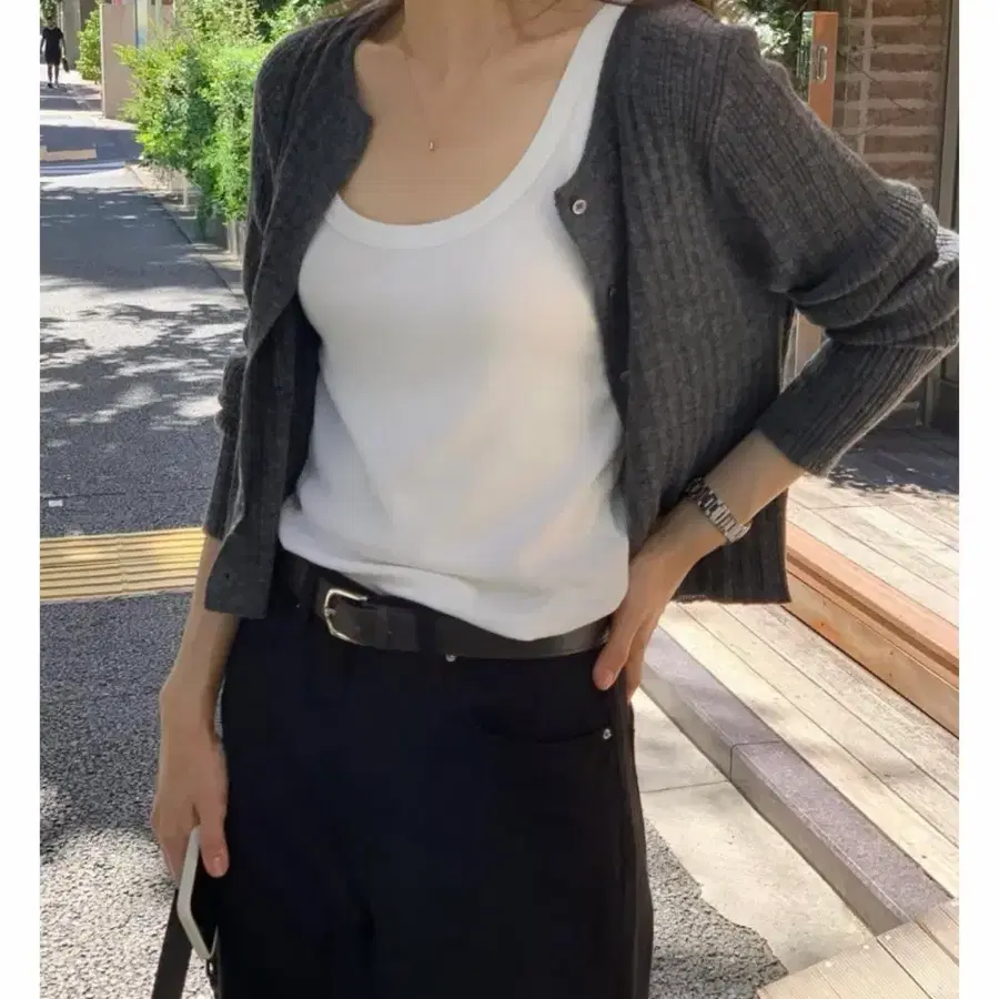 OUNCE 온스 에린 모헤어 가디건 차콜 그레이 니드오브 뮤렛