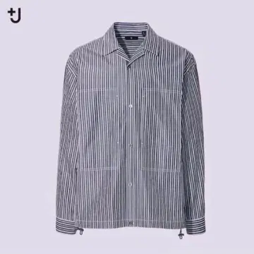 [ 새상품급 ] UNIQLO +J 수피마 코튼 오버사이즈 셔츠 블루종 긴팔 L