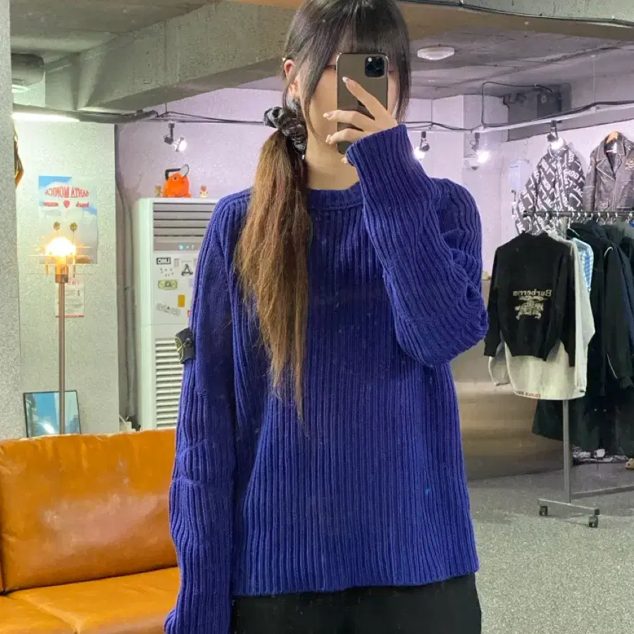 스톤아일랜드 풀 립 울 니트 스웨터 B6084