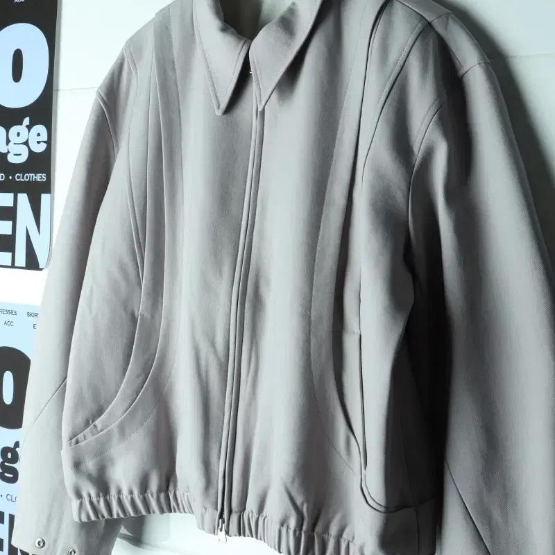 (M-XL) 쿠어 집업 바람막이 점퍼자켓 그레이 블루종 울-H40334