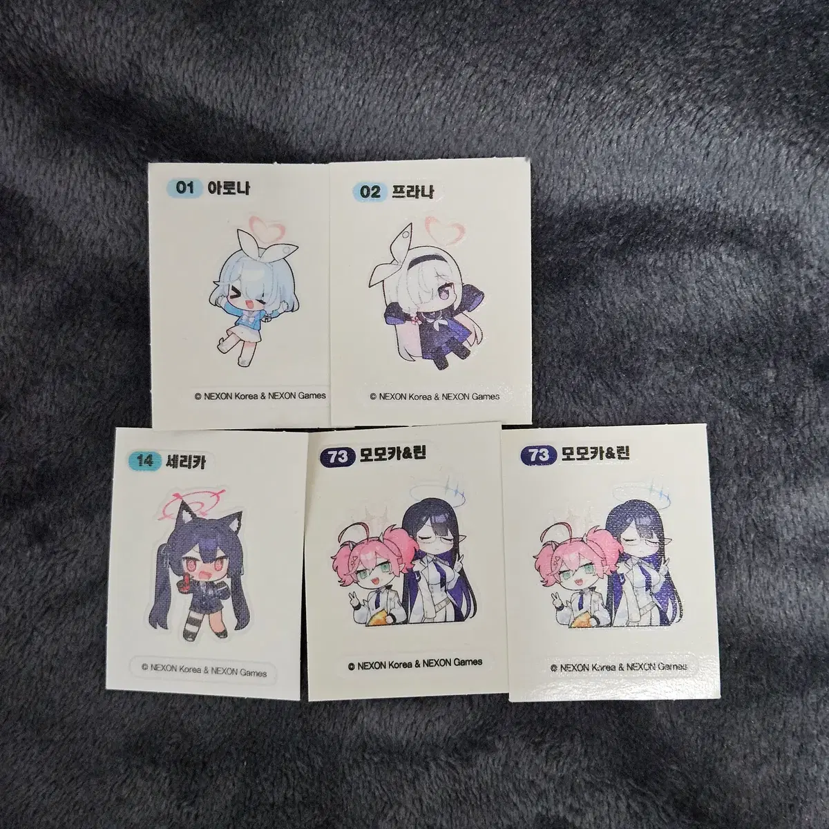 블루아카이브 블루아카 띠부씰 스티커 gs25 콜라보 아로나 프라나 모모카&린 세리카