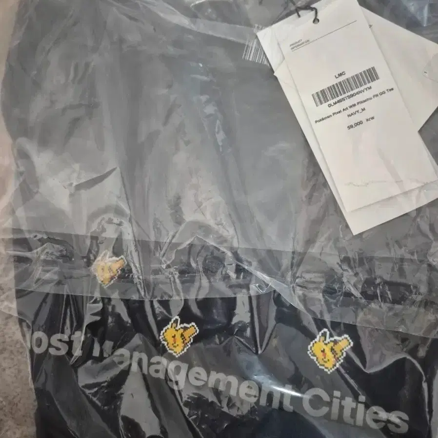 LMC 포켓몬 픽셀아트 티셔츠 네이비 M
