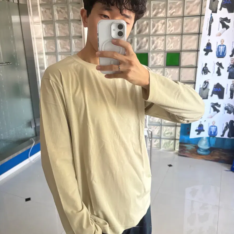MUJI 무인양품 Crew neck long T-shirt