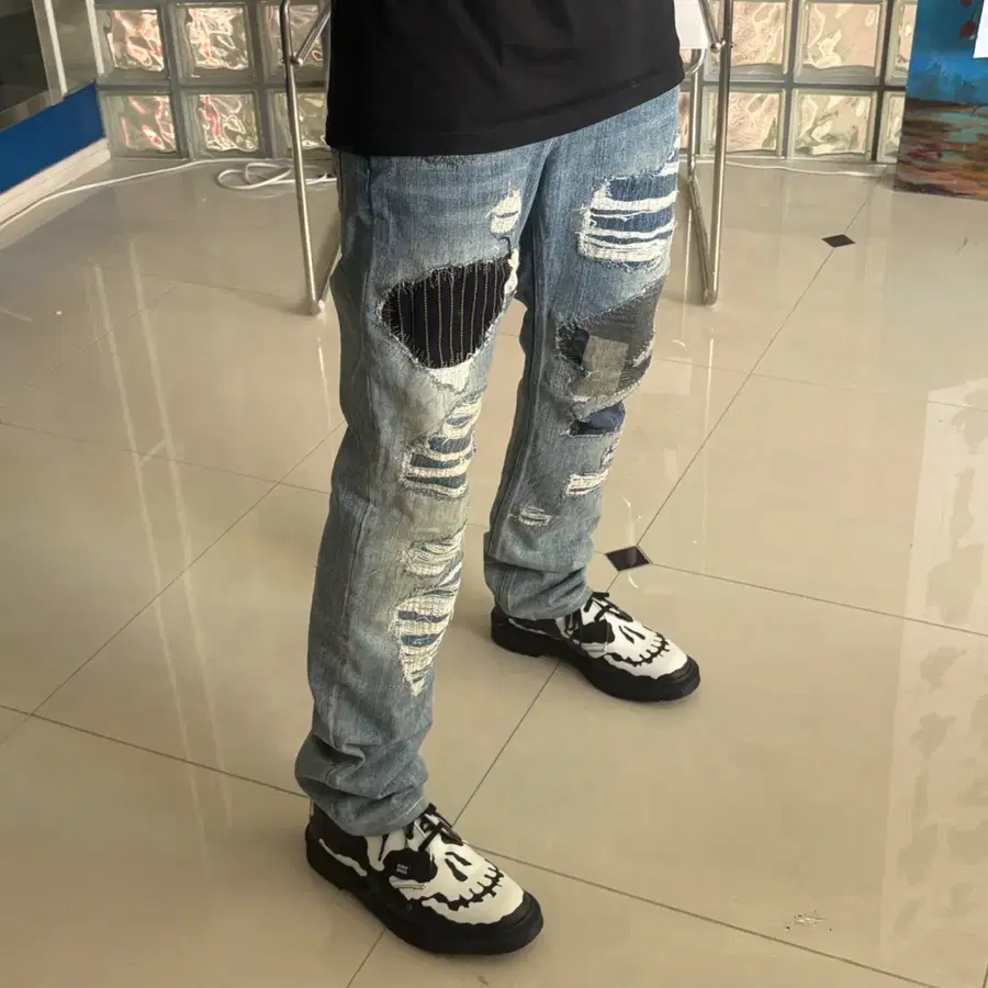 Vanson leather 밴슨 patchwork denim