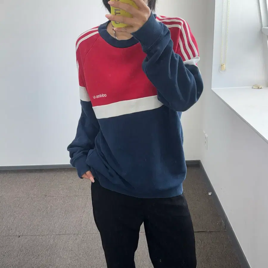 Adidas 아디다스 레드 네이비 배색 맨투맨