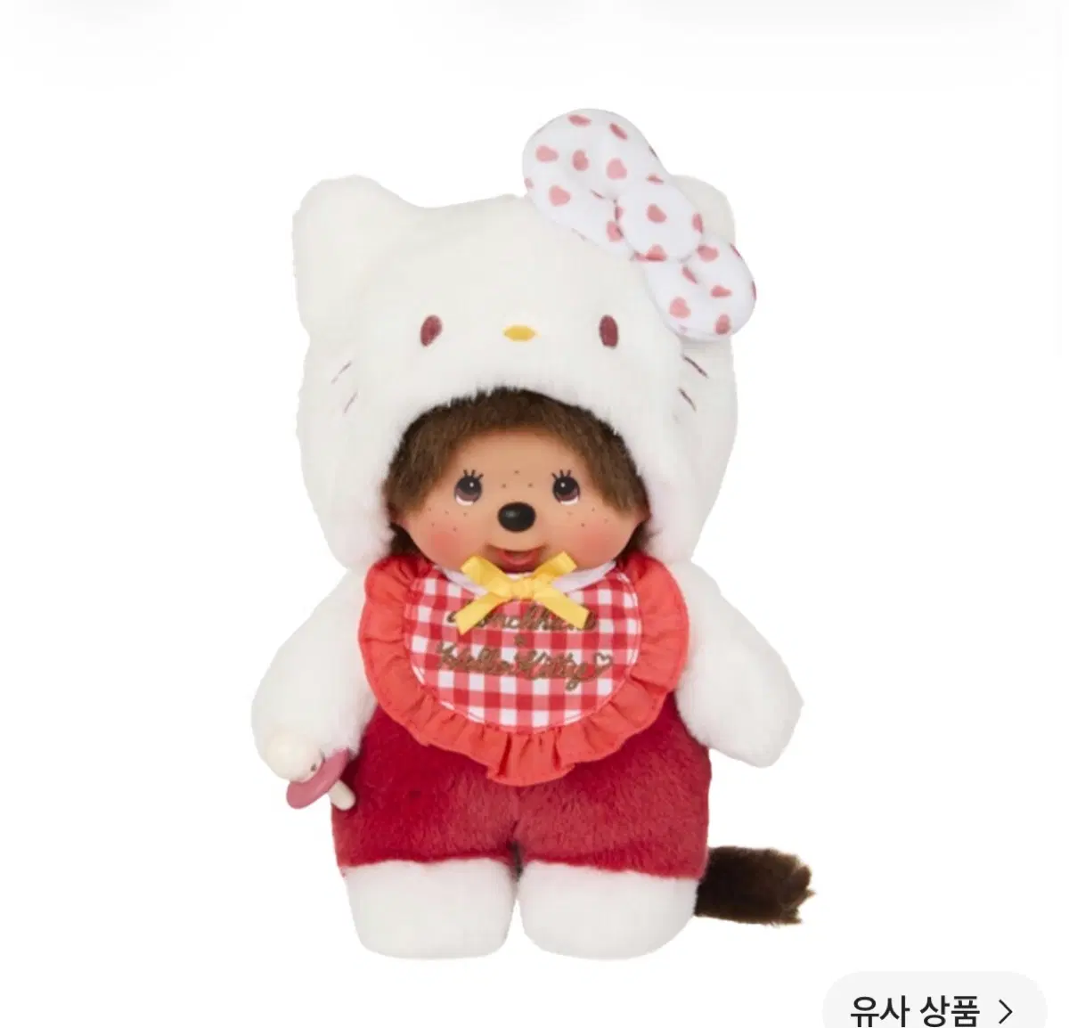 몬치치 x 헬로 키티 깅엄 체크 S 인형