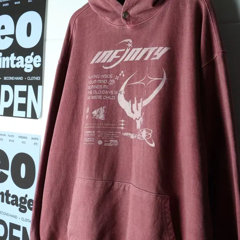 (L-2XL) 꼼파뇨 후드티셔츠 피그먼트 워싱 박시-H40357