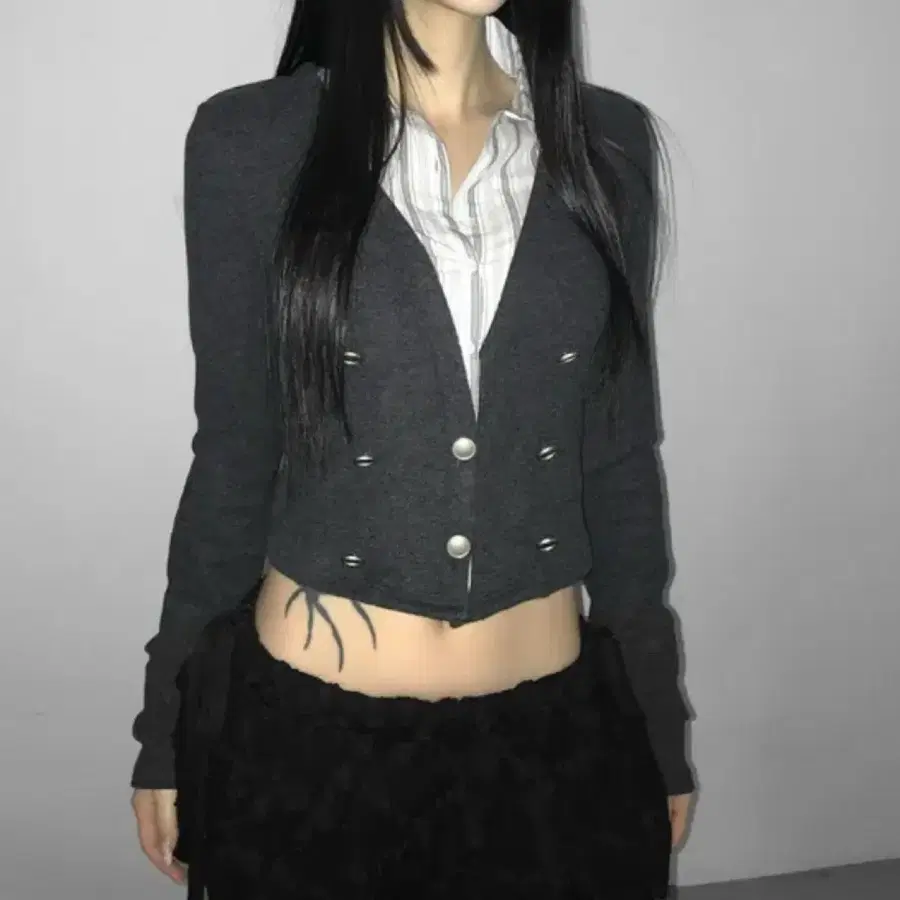 디에어타운 나폴레옹 크롭 셔츠