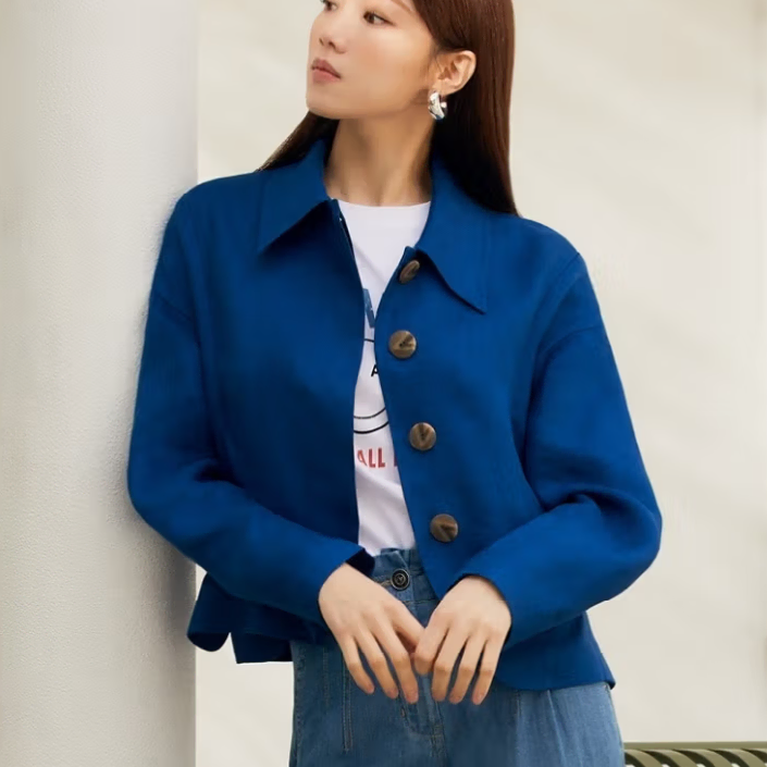 빅사이즈 더엣지 린넨 100% 자켓 88사이즈