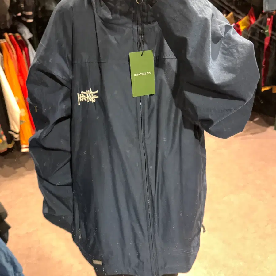 (076) stussy 스투시 네이비 오버핏 웜업 바람막이