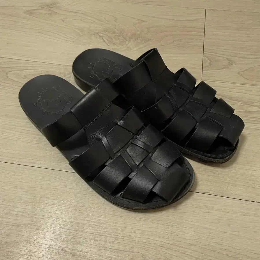 예루살렘 샌들 블랙 레더 42