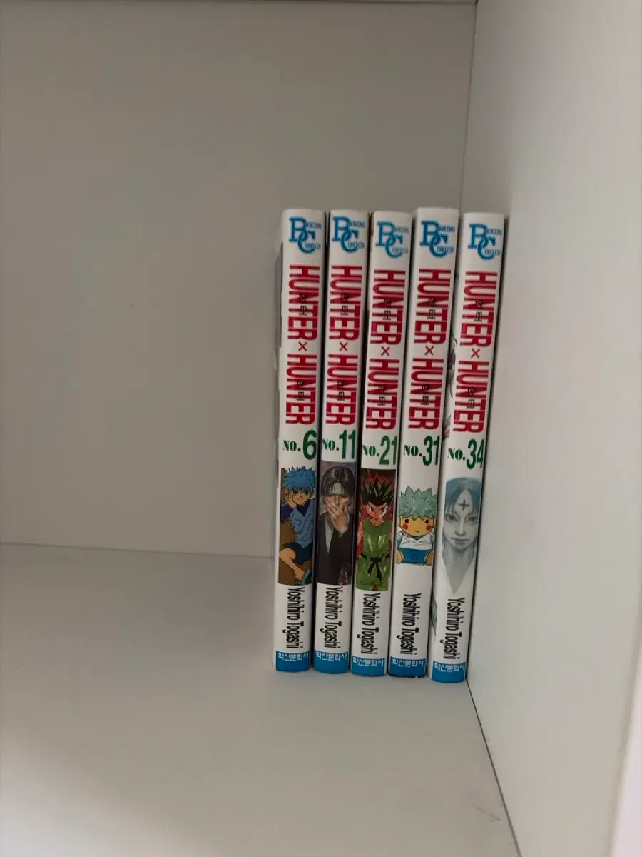 헌터x헌터 만화책 6, 11, 21, 31, 34권