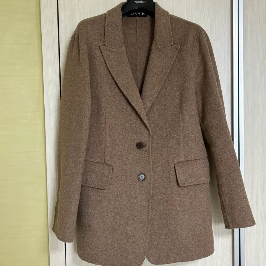 울 50% 브라운 클래식 테일러드 자켓