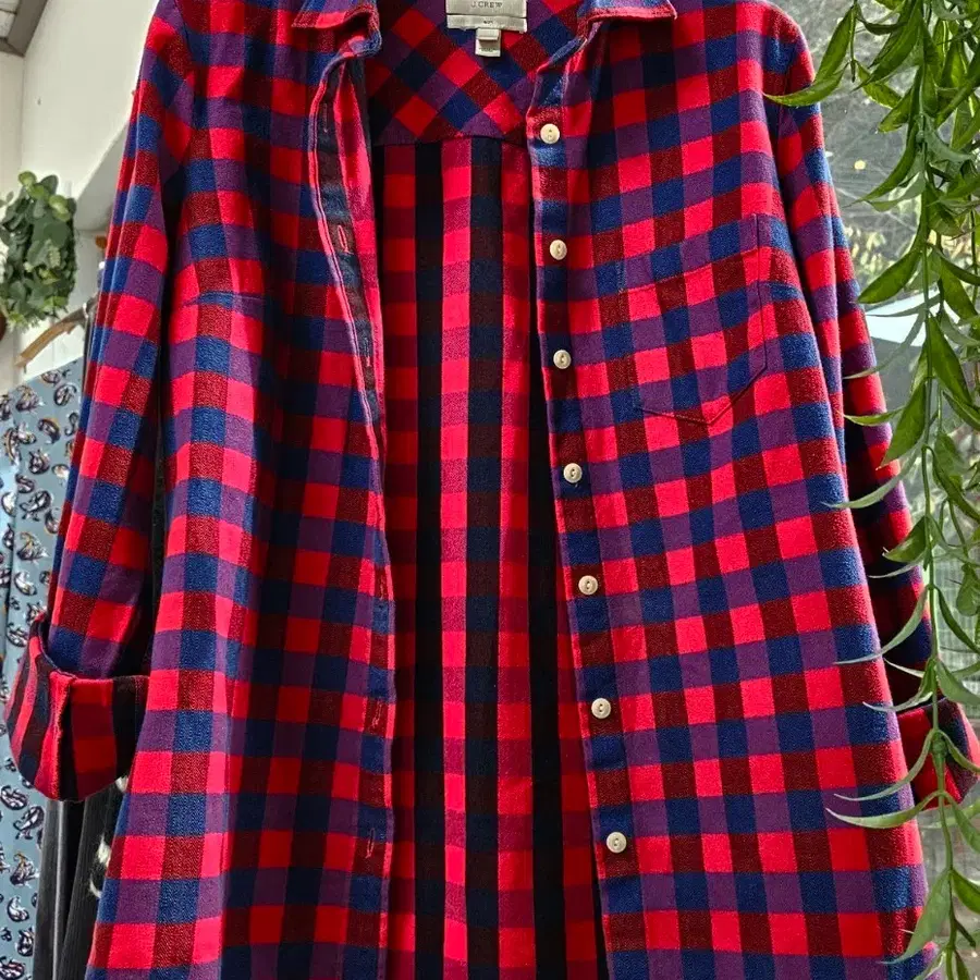 J.CREW 체크 도톰 셔츠/남방(55)