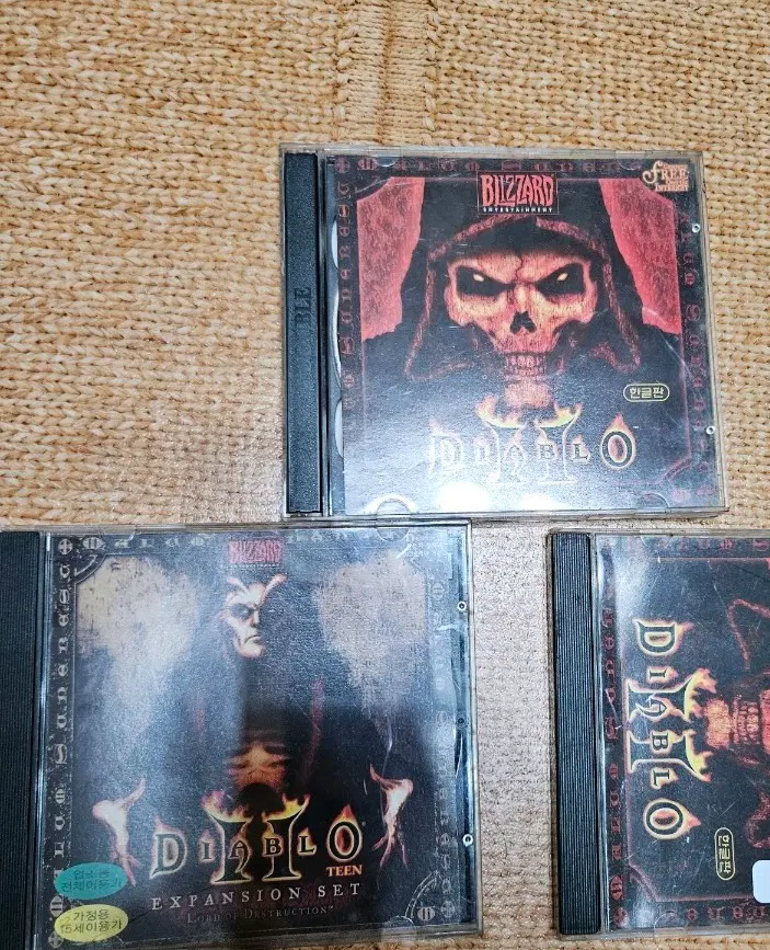 블리자드 디아블로 확장팩 CD 3개 일괄(2000년대 구매품)