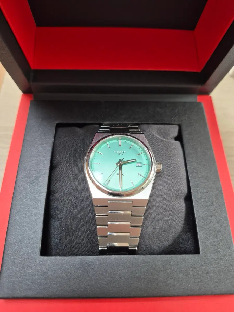 티쏘 PRX 35mm 라이트그린 민트 쿼츠 풀박