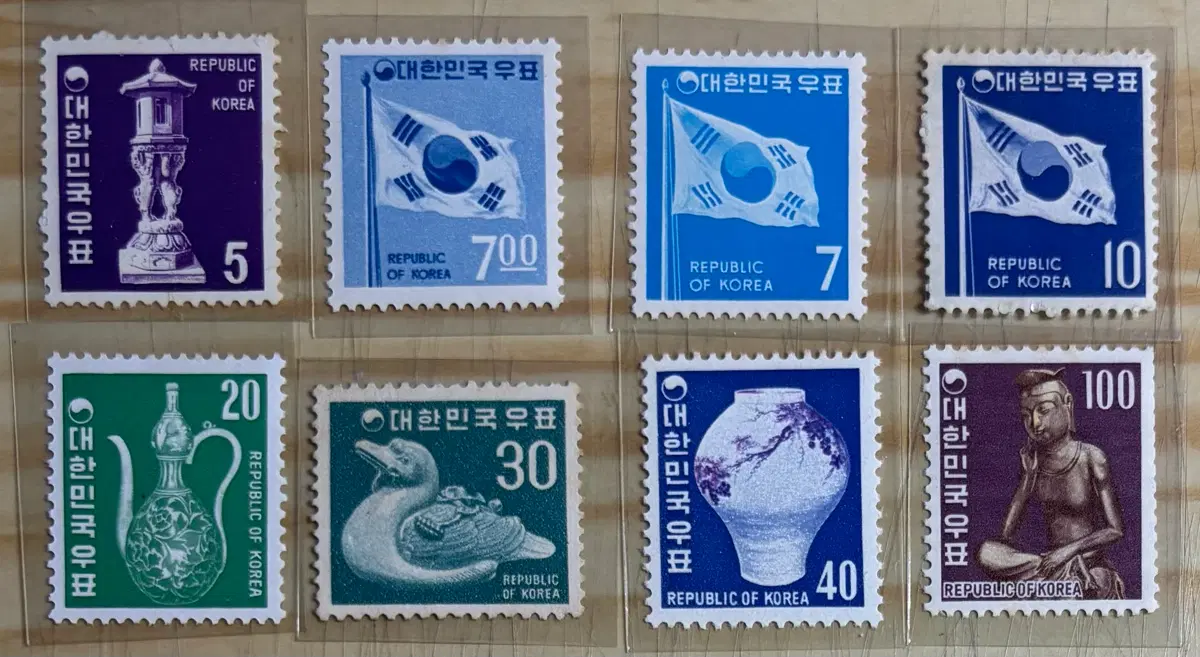 제1차그라비아인쇄보통8종, 단편우표, 1969년