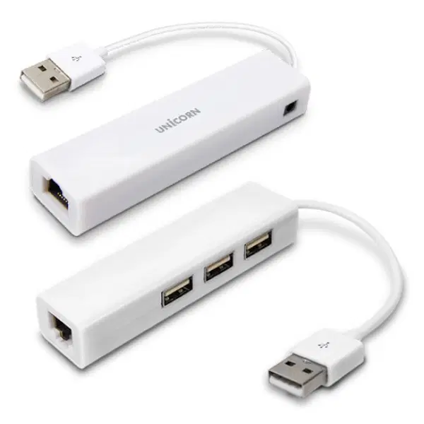USB 2.0 유선랜카드 3포트허브 100Mbps