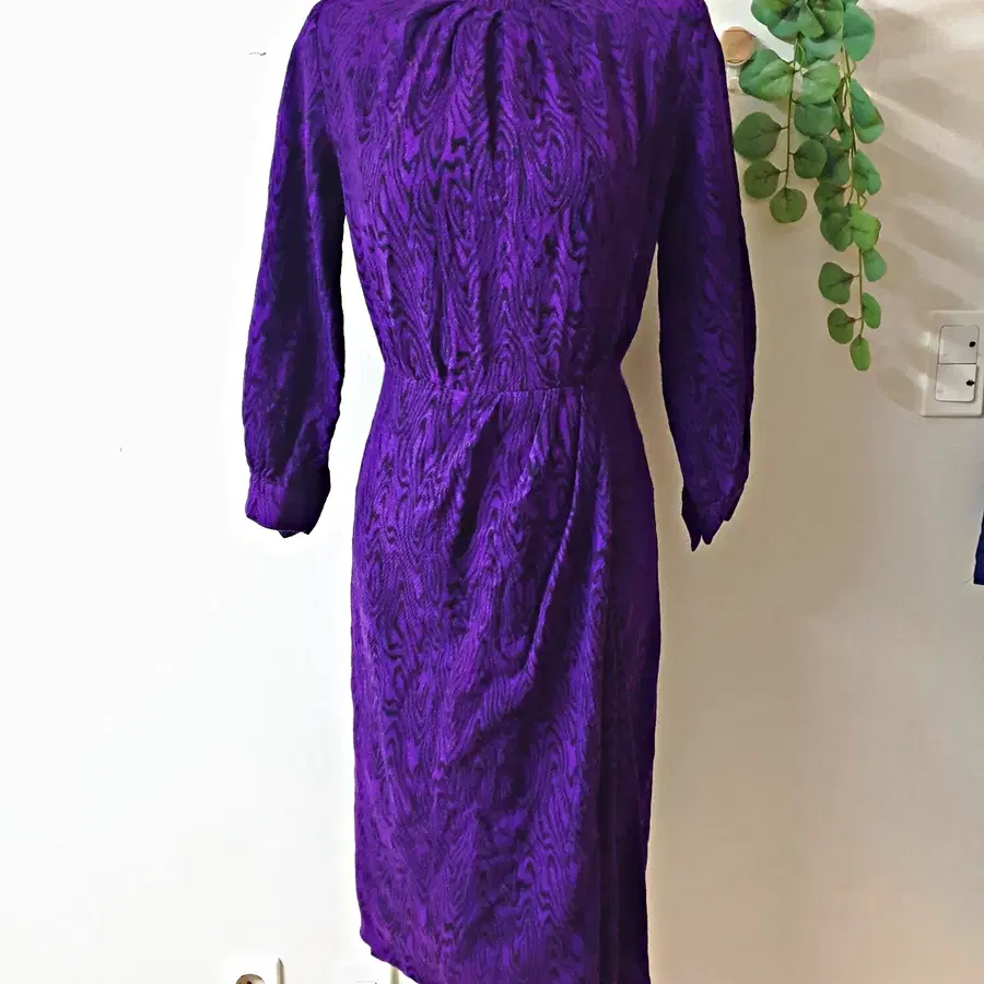 디올 프레타포르테 정품 55 모크넥 롱원피스 80-90s 퍼플