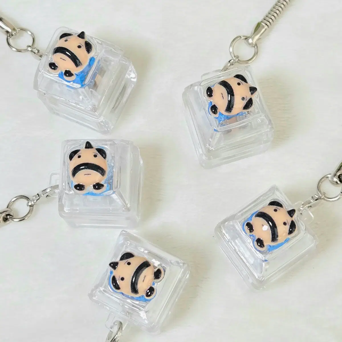 오야지치 키링 키캡 LED 키보드 키링 다마고치 구치파치