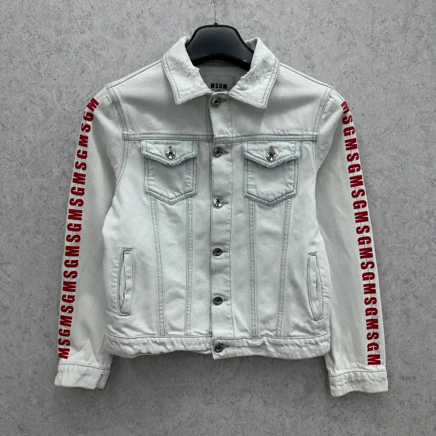 85 MSGM 여자 레터링 데님 자켓
