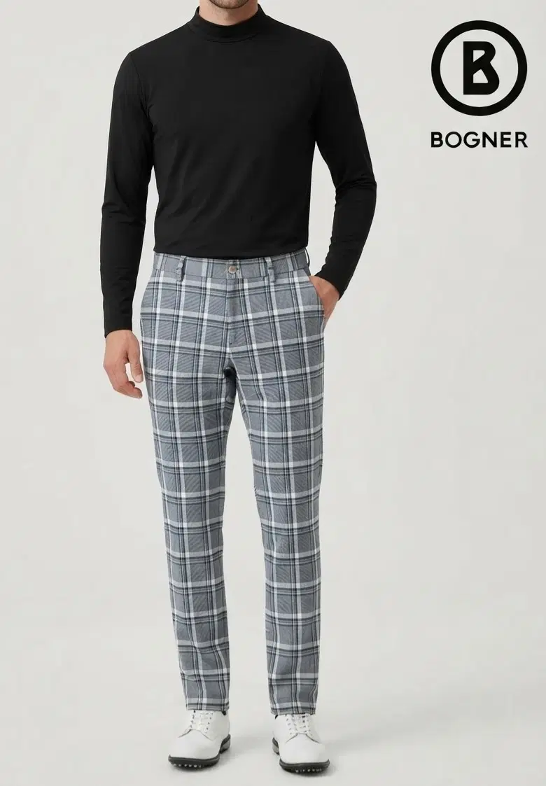 [BOGNER] 정품 보그너 남성 스트레이트 핏 모던체크 골프 팬츠 31inch