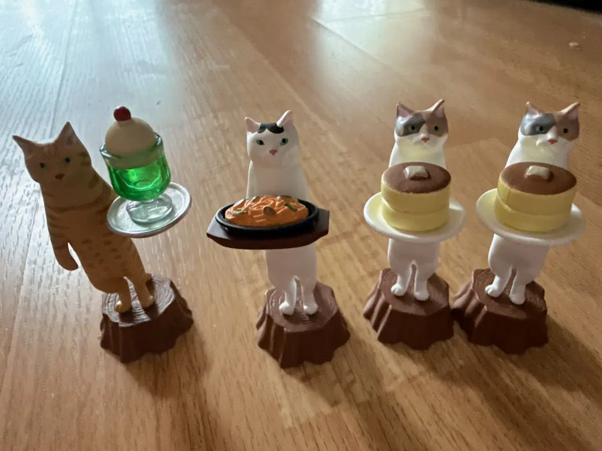 고양이 푸드 피규어 세트 4개